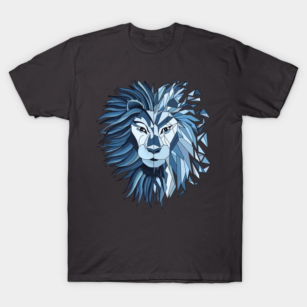 The Dark King - Geometric Lion T-Shirt by paviash